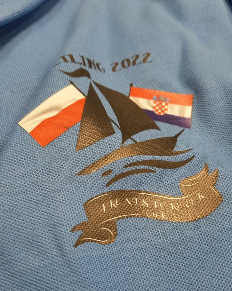 koszulka polo z nadrukiem termotransfer